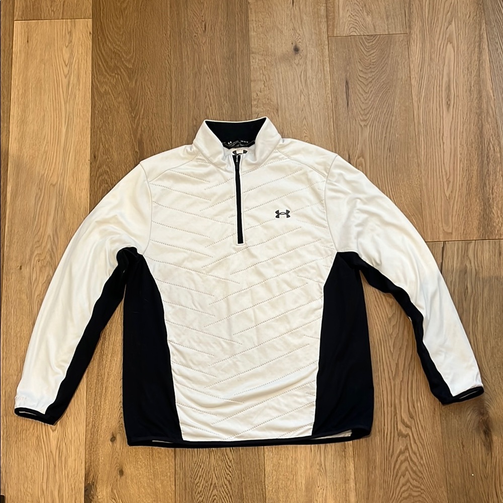 Men's Under Armour Performance Jacket White and Black Quarter-Zip